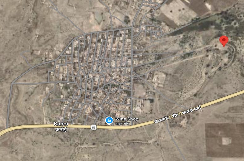 Map of Kanoi village and the Par pond location